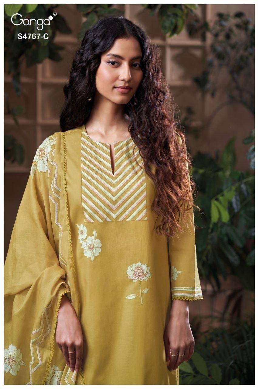 DIRELIA 4767 By Ganga Fashion 4767A To 4767D Series Beautiful Festive Suits Colorful Stylish Fancy Casual Wear Premium cottonDresses At Wholesale Price